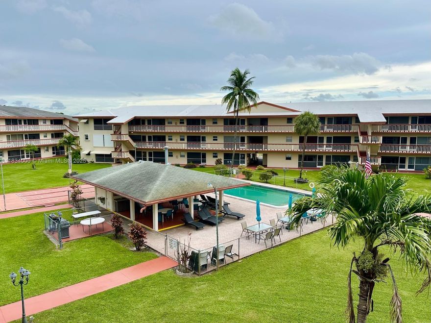 WELCOME TO THIS CHARMING THIRD-FLOOR CONDO LOCATED IN A VIBRANT 55+ COMMUNITY! THIS UNIT IS BEING SOLD FULLY FURNISHED, EXCLUDING PERSONAL ITEMS, MAKING IT MOVE-IN READY. ENJOY PEACEFUL MORNINGS OR RELAXING EVENINGS ON THE SCREENED-IN BALCONY OVERLOOKING THE BEAUTIFULLY MAINTAINED POOL AND GARDEN AREA. CLOSE TO THE CLUBHOUSE, WHERE A VARIETY OF SOCIAL EVENTS AND ACTIVITIES AWAIT.