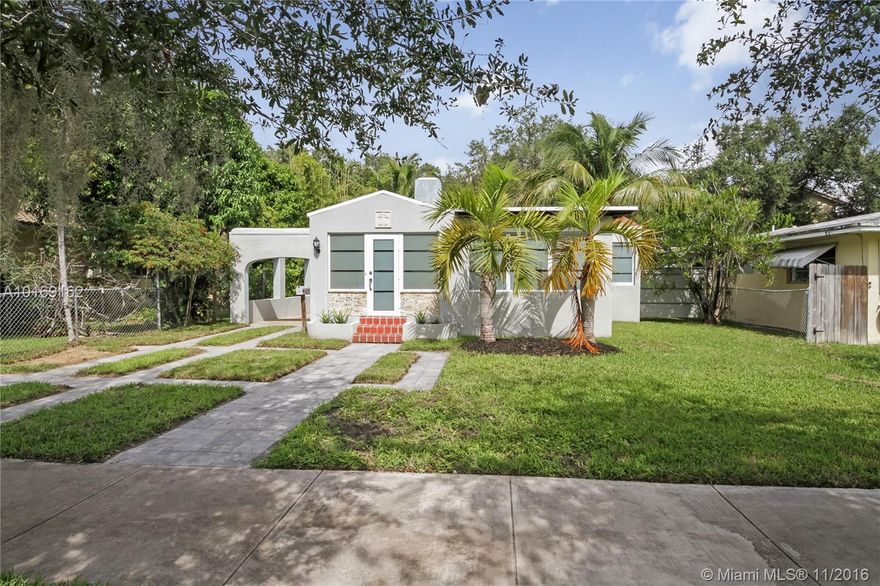 Charming contemporary 2/1 plus 1/1 guest house. Completely renovated. New technology include upgraded electrical service into both homes. Main house has surge suppressors new a/c system & duct work. New plumbing in both houses w/all copper incoming. All windows & doors in main house are hurricane impact. Oversized tankless heaters. Super modern kitchen w/all new appl & quartz countertops, washer & dryer are incorporated in the cabinetry. Hurry do not miss this one See attached list for more great upgrades