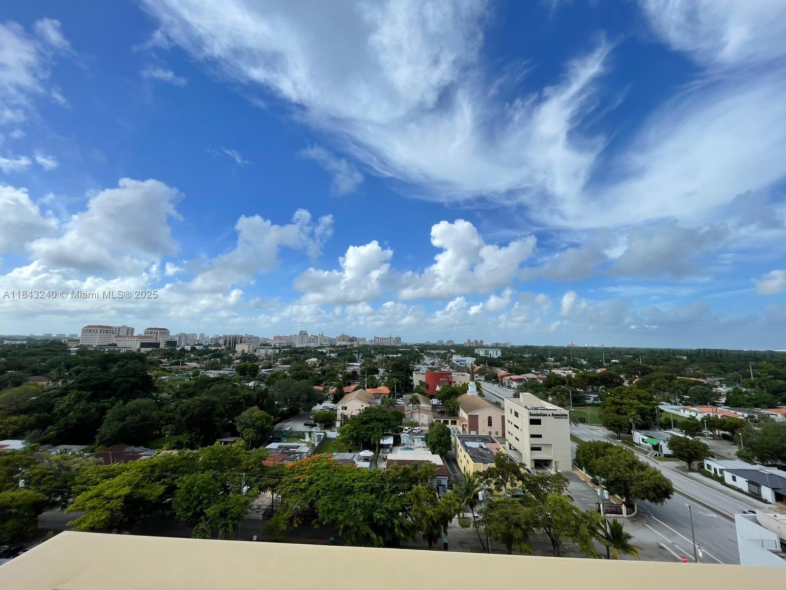 This stunning Coral Gables penthouse is perched on the top floor of the prestigious LeJeune Plaza Building offering the perfect blend of luxury, privacy & breathtaking, panoramic views of the City Beautiful Coral Gables, Miami, & Downtown. Gated garage with 2 assigned parking spaces owned by the unit & plenty of parking for your convenience. Spacious 2 bed, 2 bath unit offers a split floor plan, beautiful kitchen with stainless steel appliances, floor to ceiling impact doors that flood the interiors with natural light, & a washer & dryer inside the unit. Low maintenance fees includes amenities such as rooftop pool, fitness, conference center, elevator, etc. Located just moments from Miracle Mile's world class shopping and dining, top rated schools, Miami airport and more.
