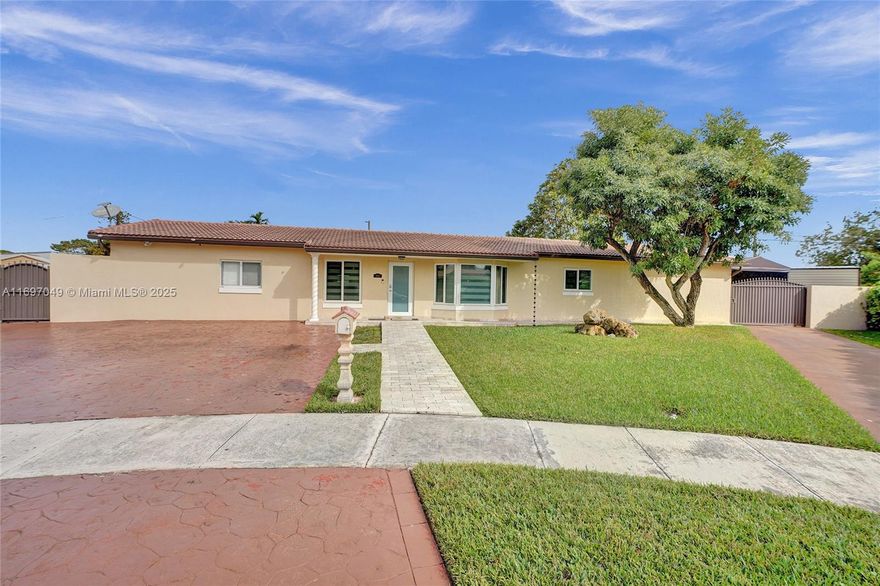 Newly priced! Seller CREDIT to the BUYER $5,000.00 at the full asking price! Rarely available single family home Westchester area with swimming pool. This home exemplifies the concept of "move-in ready." Completely renovated. This stunning home is situated on a spacious 16,320 sqft lot. The property features  open floor plan, impact windows, 4 bedrooms, 3 full bathrooms, abundant natural light throughout, and it's conveniently located just minutes away from South Miami, Highways, and more. Amazing pool area with terrace, concrete, built-in BBQ, beautiful kitchen with many cabinets, quartz counter top, stainless steel appliances, relaxing pool view from the kitchen and living room, space for boat, cul-de-sac only few neighbors around, A+ schools, excellent location, you will fall in love!!!