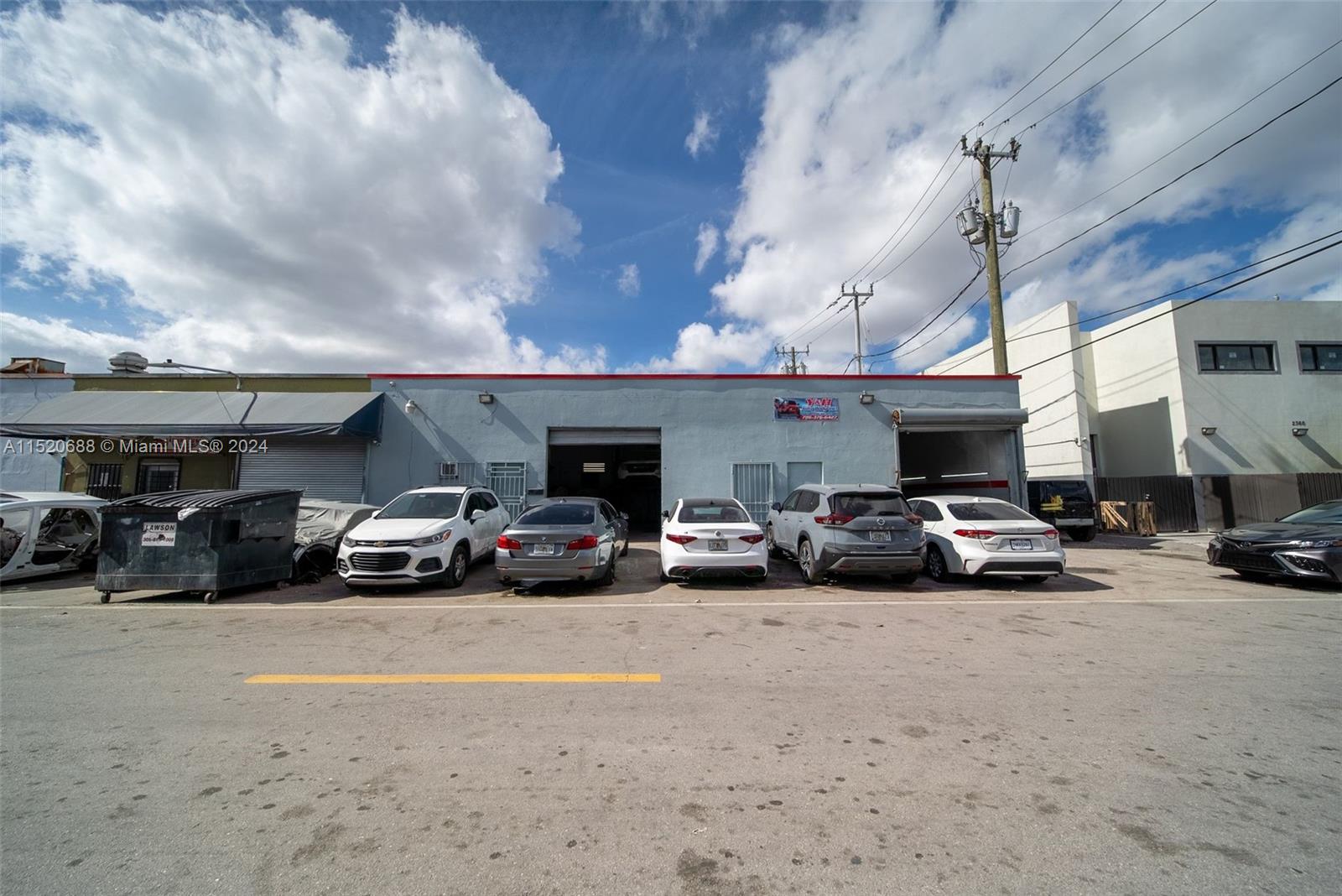 Industrial Warehouse located on a corner in the city of Hialeah. Currently operating both Body Shop and Cafeteria businesses. 3 bays total each 1,000 square feet and leased. Located within T.O.D. transit-oriented development Zone. Conveniently located near Tri Rail station and next to several undergoing future major breath-taking developments. Such as MG Developer future Metro Parc Hialeah three tower multi-family 10 story residential mix use apartment project with over 1,600 luxurious rental units. Strategic Properties & Continua Developments future Midtown Park 8 story residential apartment project with over 612 luxurious rental units. The Bec Group future 1025 Metro & 1067 Motion 10 story residential mix use apartment project with over 283 luxurious units.