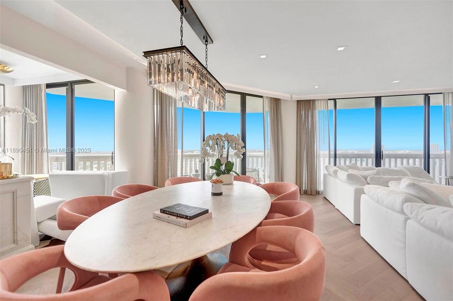 Welcome to this one-of-a-kind residence at the prestigious Williams Island. Perched on the 22nd floor, this spacious 2-bedroom plus den, 2.5-bath condominium offers sweeping ocean and Intracoastal views. Fully turnkey and exquisitely furnished, the home blends modern elegance with timeless Restoration Hardware décor and high-end designer finishes throughout. The stylish kitchen features, top-of-the-line appliances complemented by retro checkerboard flooring. The serene primary suite includes a generous walk-in closet and direct access to private balcony. Residents of Williams Island enjoy world-class amenities, including a heated pool, jacuzzi, fitness center, tennis courts, fine dining restaurants, a luxurious spa, salon, and much more—offering the ultimate resort-style lifestyle.