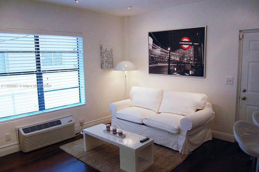 Great unit with wood floors. For sale completely furnished with a queen bed in bedroom and comfortable sofa in the living room. Great unit to live in, for vacation or to have an income producing investment. Don't miss it. Easy to show. The building is very well maintained and quite. Wonderful location close to everything. Beautiful building art deco original. Unit in a location which is very private. Parking on the street very easy to find.