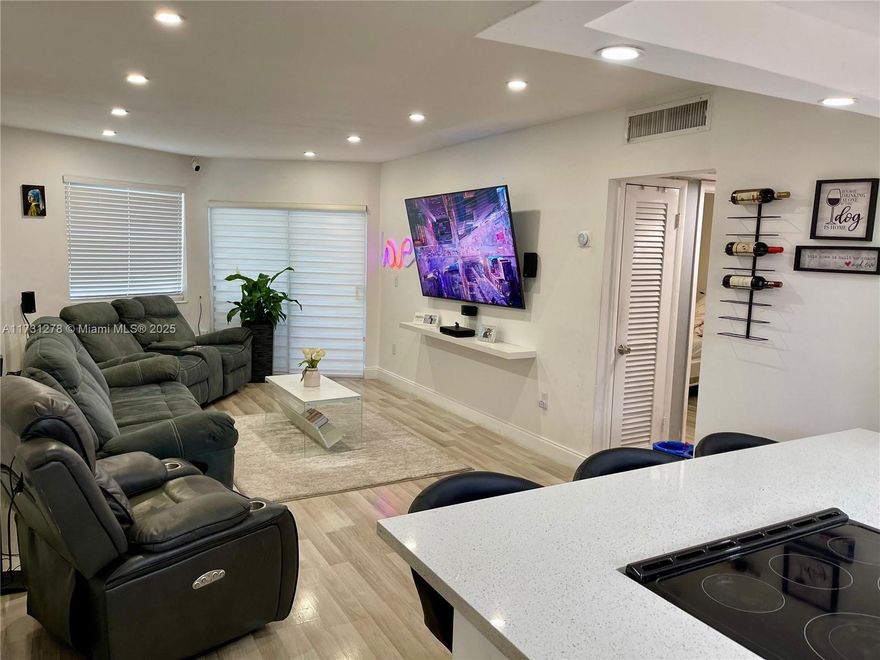 Location, Location, Location! This beautifully remodeled 2-bedroom, 1-bath apartment plus has a spacious den that can double as a second bedroom/guest room or office. Open kitchen, laundry facilities and assigned parking space . All ages are welcome. Conveniently located directly across from Sky Lake Shopping Center, you’ll enjoy easy access to Publix Supermarket, LA Fitness Gym, and a variety of dining and shopping options. Just minutes from Aventura Mall, stunning beaches, and I-95. Great location!!!!.
