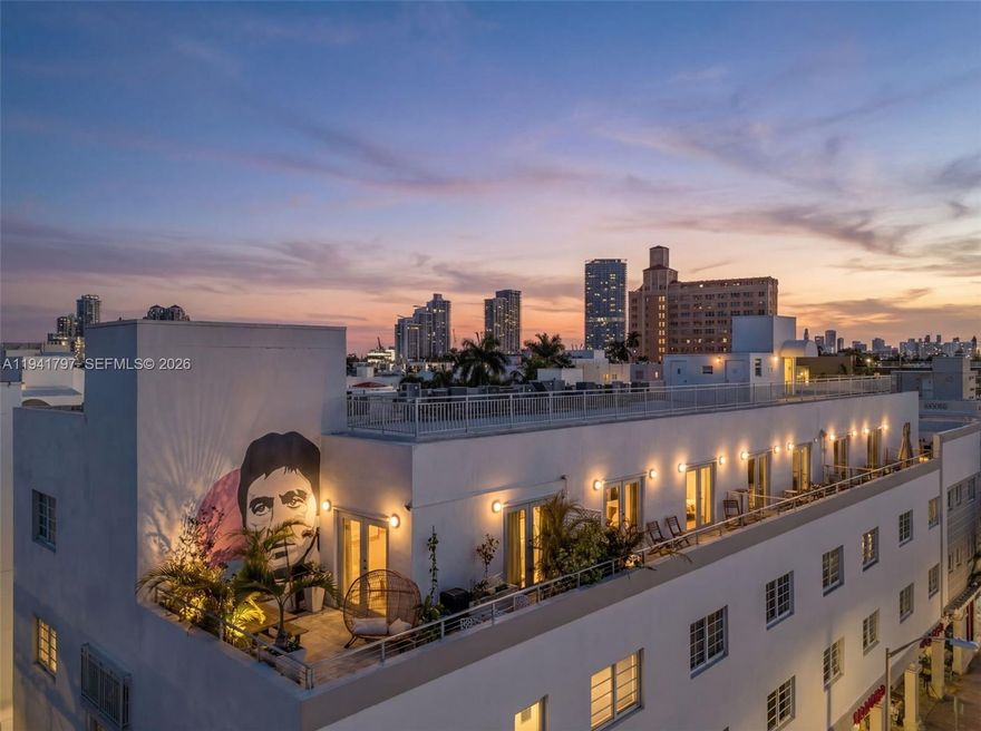 RARE SOUTH BEACH GEM | TWO-STORY UNIT WITH DEN & SPECTACULAR VIEWS.
Experience the pulse of South Beach from this exceptionally rare, two-story 2-bedroom plus den residence, now available in a coveted location. Step out onto your oversized, private balcony that wraps around the residence. This incredible outdoor space provides amazing side views of the iconic Ocean Drive architecture and glimpses of the sparkling beach and ocean beyond—perfect for entertaining or sunset relaxation. Short term rentals allowed for a great income opportunity.