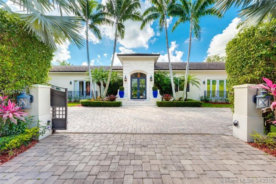 Turn key Pinecrest home exquisitely maintained, within Pinecrest elementary boundaries. Perfectly located to Pinecrest community amenities and shops. This private oasis has luminous backyard with spacious pool and barbecue area, total of 5 bedrooms and 5bathrooms, huge open kitchen flowing to the living area overseeing the pool. Attention to details and surround system in every room, making this unique property your private getaway.