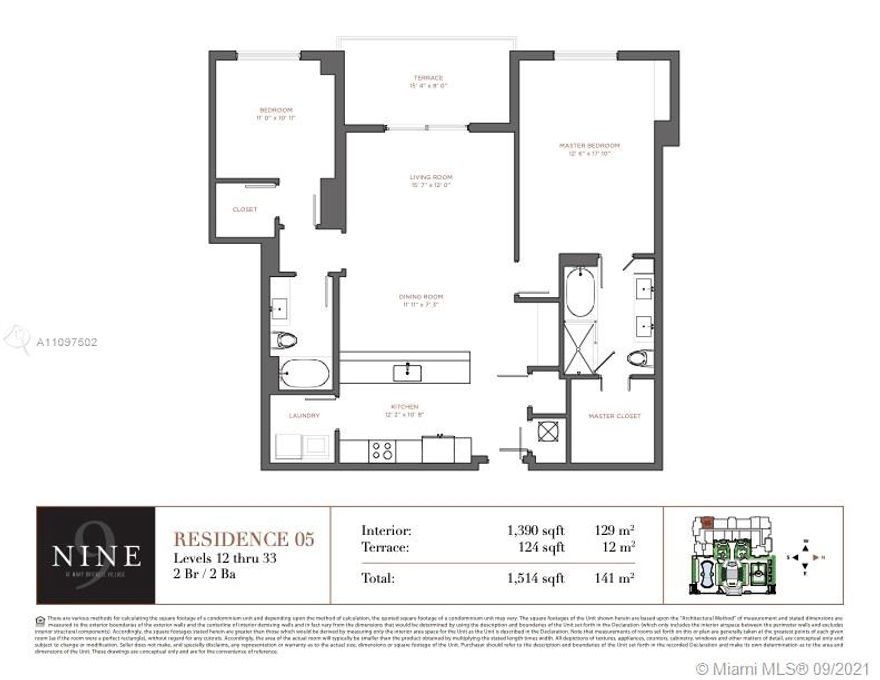 NEW TO THE MARKET!! Rarely available “05” line, one of the largest 2-bedroom turn key units, the best split 2/2 floorplan in Nine at Mary Brickell Village has to offer. 
Custom-built closets in both bedrooms, laundry room, pantry, top-of-the-line washer/dryer, window treatments, upgraded frameless glass doors in bathrooms, upgraded lighting/fixtures, porcelain floors throughout (incl. on a spacious balcony). If the buyer becomes interested, it’s also completely furnished.  It is in impeccable condition. It is also within walking distance to the unique Brickell City Center, luxury dining & shops, Publix, the Metrorail/Metromover, the renovated Mary Brickell Village under the building, and many restaurants around. Unit is a must-see and will not last.