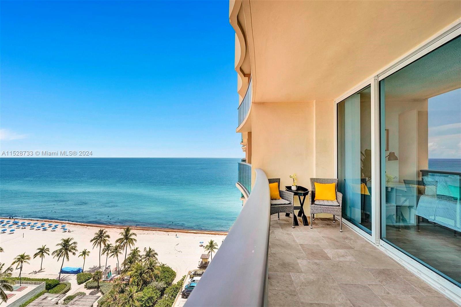 Available for annual rent. Rarely available bright and spacious Unit with breathtaking ocean & city views available for Seasonal rent. Condo nicely decorated with beautiful floors, spacious balcony.  Condo has queen size murphy bed. Fully furnished and equipped. Experience The Wave Lifestyle - one of the finest and most exclusive Luxury buildings on the Beach for the price value. Great amenities: Newly remodeled Resort style pool deck with lash palm trees, fountains, Jacuzzi and GYM overlooking the ocean and complimentary Beach services