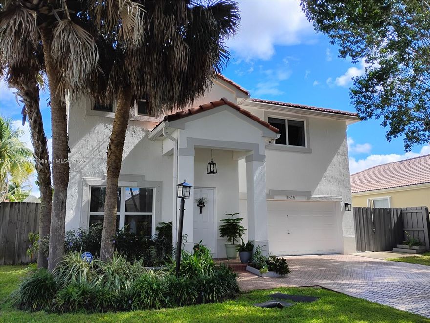 Offers welcomed for this beautiful home with a unique serene lake view, large yard & patio. This wonderful house features a spacious light-filled interior, with remodeled kitchen of wooden white cabinets and quartz counter top, a large living-dining room area with half bath, a separate family room with view to the lake and breakfast area. Top floor consists of 4 bd, 2 baths, a Master bedroom/bath. The layout is nicely arranged, with a grand staircase, back glass doors with a fantastic lake view, green lawn, &  fruit trees. It has an attached 2 car garage, 4 to 6 parking spaces, low maintenance fee ($55), situated in a lovely, quiet neighborhood, close to excellent schools, shops, supermarkets, parks and main streets. It's one of the best areas of W Kendall. I'm confident you will love it!