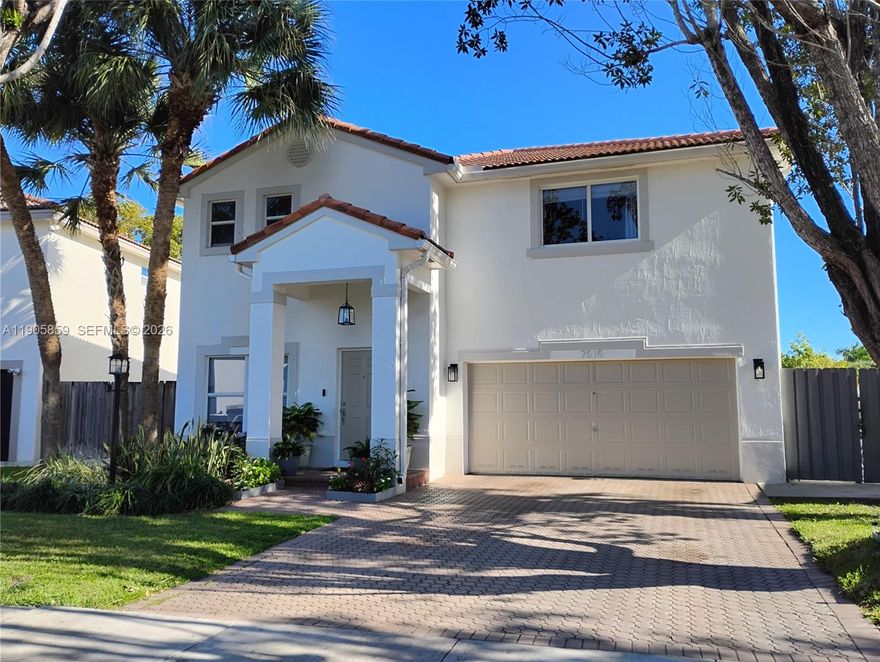 Lakefront Gem in West Kendall –  Discover serene lakeside living. This move-in-ready 4-bed, 3-bath single-family home boasts direct lake views and no immediate rear neighbors for ultimate privacy in the desirable, family-friendly Continental Homes at Lago neighborhood. Enjoy high ceilings, abundant natural light, and fresh neutral paint inside and outside. The highlight is the remodeled kitchen with quartz countertops, white real wooden cabinets, large breakfast area, and open flow to the family room—ideal for entertaining. Main level features formal living/dinning room, separate family room, and half bath. Upstairs, the spacious master suite includes dual vanities, Jacuzzi tub, separate shower. Three additional bedrooms and full bath offer plenty of space and lake views. The expansive backyard overlooks the tranquil lake—perfect for relaxation, sipping your morning coffee or gatherings—with mature fruit trees and patio. Oversized driveway fits 4 cars (plus 2-car garage).Low HOA (~$55/mo) and no flood insurance required), This wonderful home is close to top schools, shopping, parks, restaurants and major highways. Modern updates, stunning curb appeal, and rare lakefront tranquility await! Schedule your showing today—this special home won't last long! Offers welcomed!