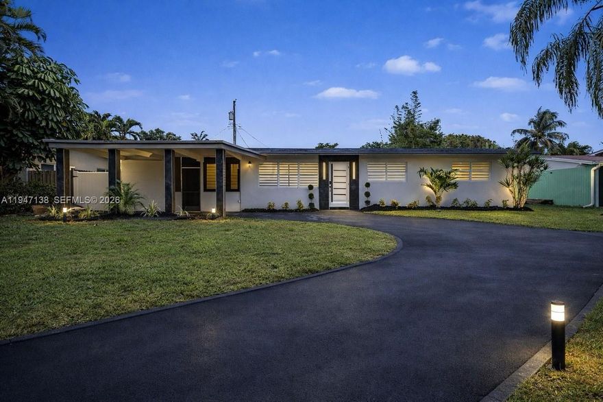 Welcome to this fully renovated 3-bedroom, 2-bath home in the heart of Wilton Manors, where modern upgrades meet everyday comfort. Step inside to discover sleek 24x24 porcelain tile floors throughout, along with the peace of mind that comes with brand-new plumbing and electrical systems.

Both bathrooms have been completely redesigned with a fresh, contemporary aesthetic, delivering a true move-in-ready experience. The brand-new kitchen features modern cabinetry and new stainless steel appliances, creating a functional and inviting space for daily living and entertaining.

Outside, enjoy a spacious backyard with plenty of room to relax, host gatherings, or create your ideal outdoor retreat - a rare find in this highly desirable neighborhood.