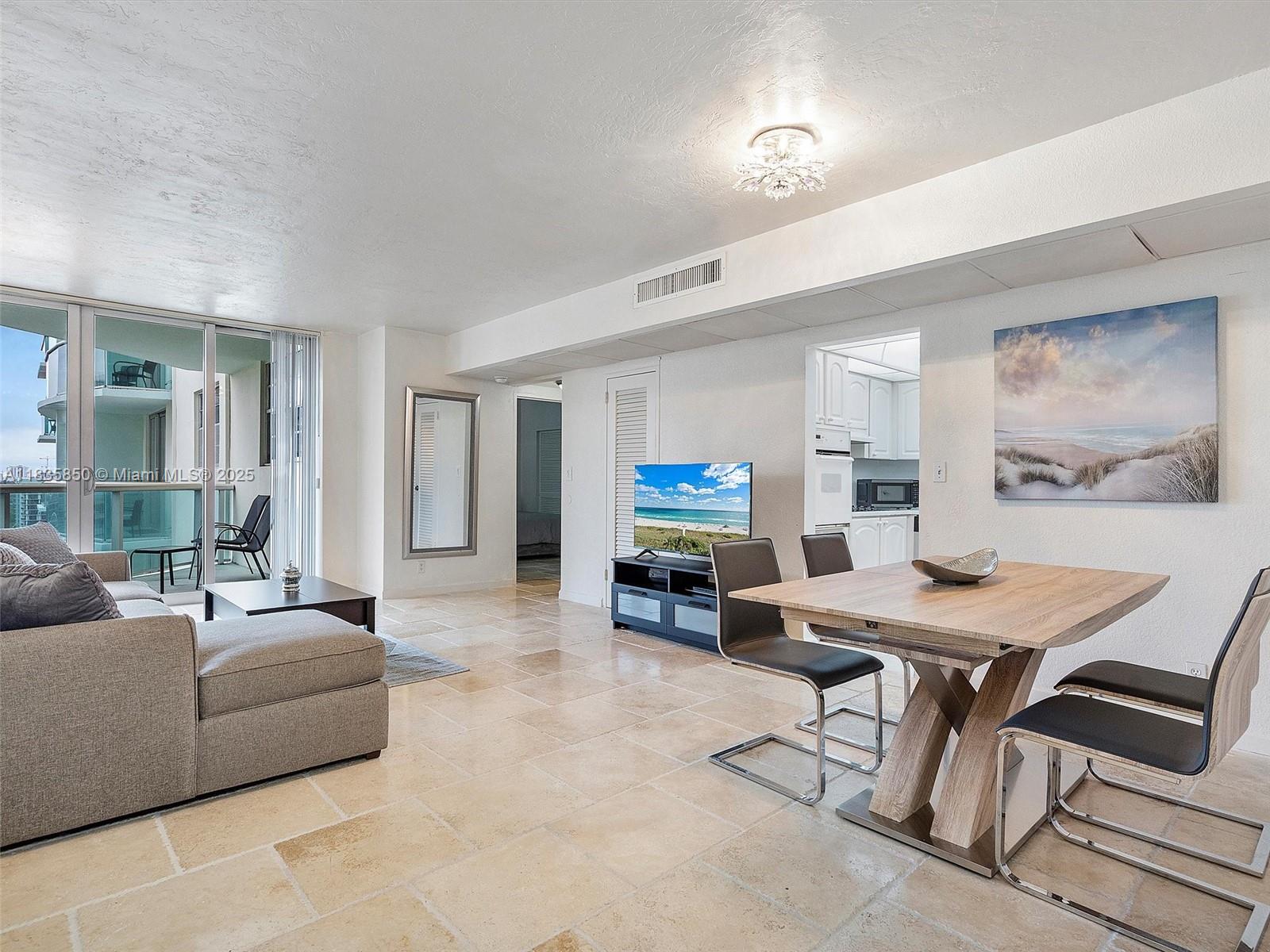 Turnkey furnished one bedroom, one bathroom unit in a beautiful oceanfront building that allows short term rentals. Prime location close to FLL airport and everything that Aventura and Hollywood Beach has to offer. Cable and high-speed internet included, pet friendly, reasonable valet prices for your short term tenants or guests. Resort style amenities with convenience store/cafe inside the building, and several restaurants and brand new Publix within walking distance. This is an excellent investment property that can also be used for personal enjoyment as desired.