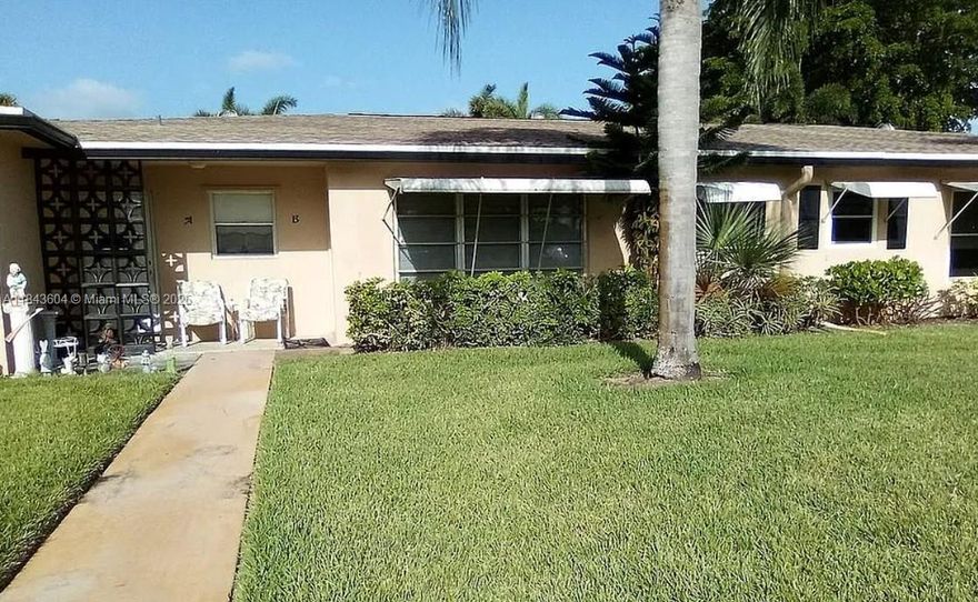 Condo in High Point 4, Delray Beach. Approximately 1080 SF. 10 minutes to Downtown Delray and Beach. 1 bedroom, 1 ½ baths, sunroom, open floor plan. New roof, new A/C. HOA pays water, cable, trash, sewer, and maintenance. Community pool, pickleball, tennis, and community center.