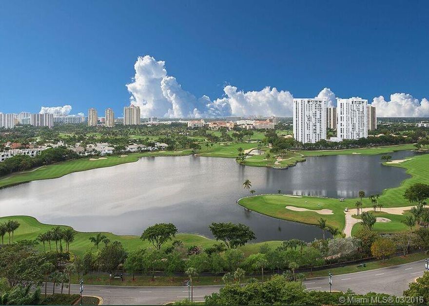 MAGNIFICENT GOLF COURSE LAKE VIEWS FROM THIS BEAUTIFUL LIGHT AND BRIGHT 2/2 SPLIT FLOORPLAN, 1560 SQFT IN ONE OF THE BEST BUILDINGS IN AVENTURA! REMODELED KITCHEN/UPGRADED BATHS, LARGE FORMAL DINING ROOM, SPACIOUS LIVING ROOM, HUGE MASTER W/LARGE CLOSETS, 2ND BEDROOM W/WALK-IN CLOSET. ENJOY ALL 5 STAR AMENITIES AT THE HAMPTONS CLUB W/NO MEMBERSHIP FEE! EXPERIENCE THE LUXURIOUS FULL SERVICE SPA, TENNIS, GOURMET RESTAURANT W/ROOM SERVICE, CAFE, 2 POOLS, CARD ROOM, PIANO BAR AND SO MUCH MORE! EASY TO SHOW!