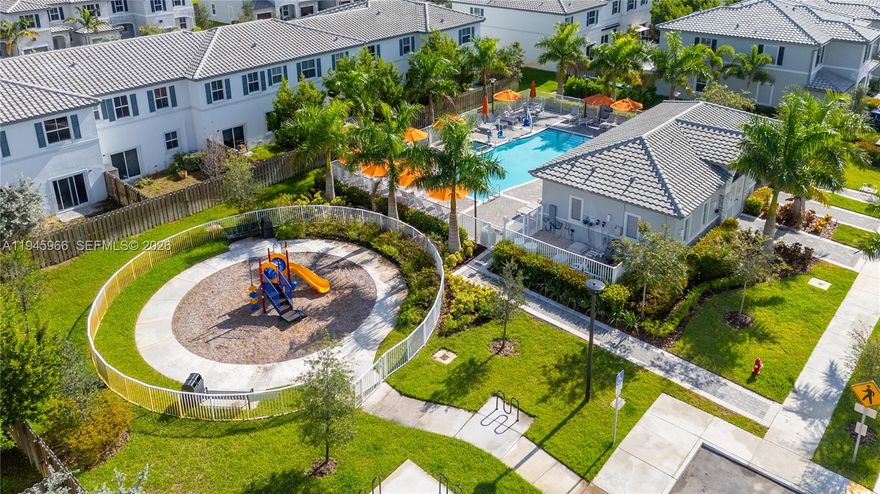 BEST PRICE IN Your dream home in Coral Springs, Parkland zip code as well. Best rated schools.
1 car garage + 2 parking drive way, stainless steel kitchen appliances. Spacious living & dining room, with a small back patio, with synthetic grass , with direct access to play ground & pool area. Equipped with Impact Windows and doors,  a sparkling swimming pool, cabana. Located northwest Broward County, great restaurants, cultural attractions, Shopping malls, Lower insurance premium! Low monthly HOA! Don’t miss the chance to own a property that checks every box, modern design, prime location, and move-in ready!