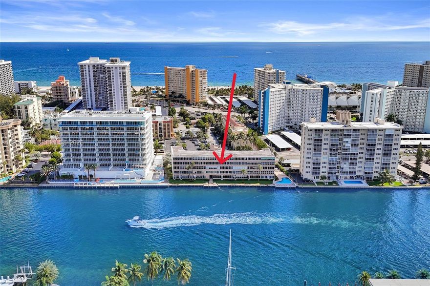 Coastal living at its finest! Stunning remodeled unit with direct Intracoastal views! This 1 bedroom, 1 bathroom, partially furnished, features approximately 924 sq ft. under air with oversized enclosed patio/Florida room, electric blinds, perfect for entertaining, overnight guests! Friendly, boutique building, steps to wide sandy beaches in the heart of Pompano! Walk to ocean, new fishing pier, restaurants, entertainment, shopping, across from multimillion-dollar condos! Pompano also offers free electric circuit!  Beautiful unit, features tile in living areas, designer poured self-leveling epoxy flooring in bedroom and bath. Main ac unit 1 year old, Friedrich built off split system technology. High Impact door & windows on east side of unit, ceiling fans thru-out! Gorgeous vanity and bath, pocket door off living area for privacy. Oversized bedroom, great closets, water views! Kitchen features SS Frigidaire appliances, a coastal vibe, window for that Florida sunshine! From beautiful sunsets, boat parades, rainbows, manatee sightings and glimpses of rocket launches from Cape Canaveral/Kennedy Space Center all comes free with this unit! Marine Terrace features, heated pool on intracoastal, drop off/on dock, barbecue area with grill, elevator, bike storage, extra storage, w/dryers on every floor, management, reserves, completed all inspections/ reserve study! ASSOCIATION OWNS HALF THE LAND TO FEEL SECURE IN BEING PART OF THIS GREAT COMMUNITY! CAN RENT AFTER 1 YEAR OF OWNERSHIP!