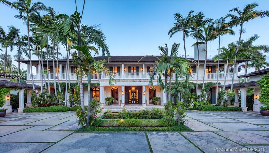 Lush, tropical landscaping is the essence of El Palmar, a truly unique residence located in the heart of Coral Gables on one of its largest waterfront properties. A majestic, storybook setting crafted by renowned architect Cesar Molina and landscape artist Raymond Jungles. El Palmar is showcased as art, with native species, a stunning koi pond and coral rock pathways harvested on site. An open family room, a quiet library, a 2,000-bottle wine cellar, an expansive kitchen, pub-style bar, living room with fireplace, a private service wing and an elevator.  Impressive summer kitchen, large pool and boathouse offer the perfect environment to unwind. A private and custom 110&#x2019;x36&#x2019; boat inlet keeps water-crafts & allows for uninterrupted water views - a total of 335&#x2019;+/- of water frontage.