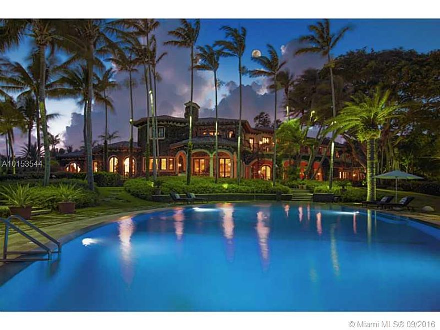 1 Casuarina, a 3.6 acre Mediterranean-inspired estate situated in the exclusive gated Gables Estates. Enjoy maximum privacy on this corner double lot with 937' of waterfrontage. Exquisite views of Biscayne Bay, Miami Skyline & the ocean. Grand elegant i nteriors reveal exceptional craftsmanship w/ 3 fully finished levels of living space. This 9BR/10+5BA oasis is an entertainer's dream, w/ resort like amenities: gym, game room, nanny's quarters, tennis court, pool, guest house, private beach & boat dock.