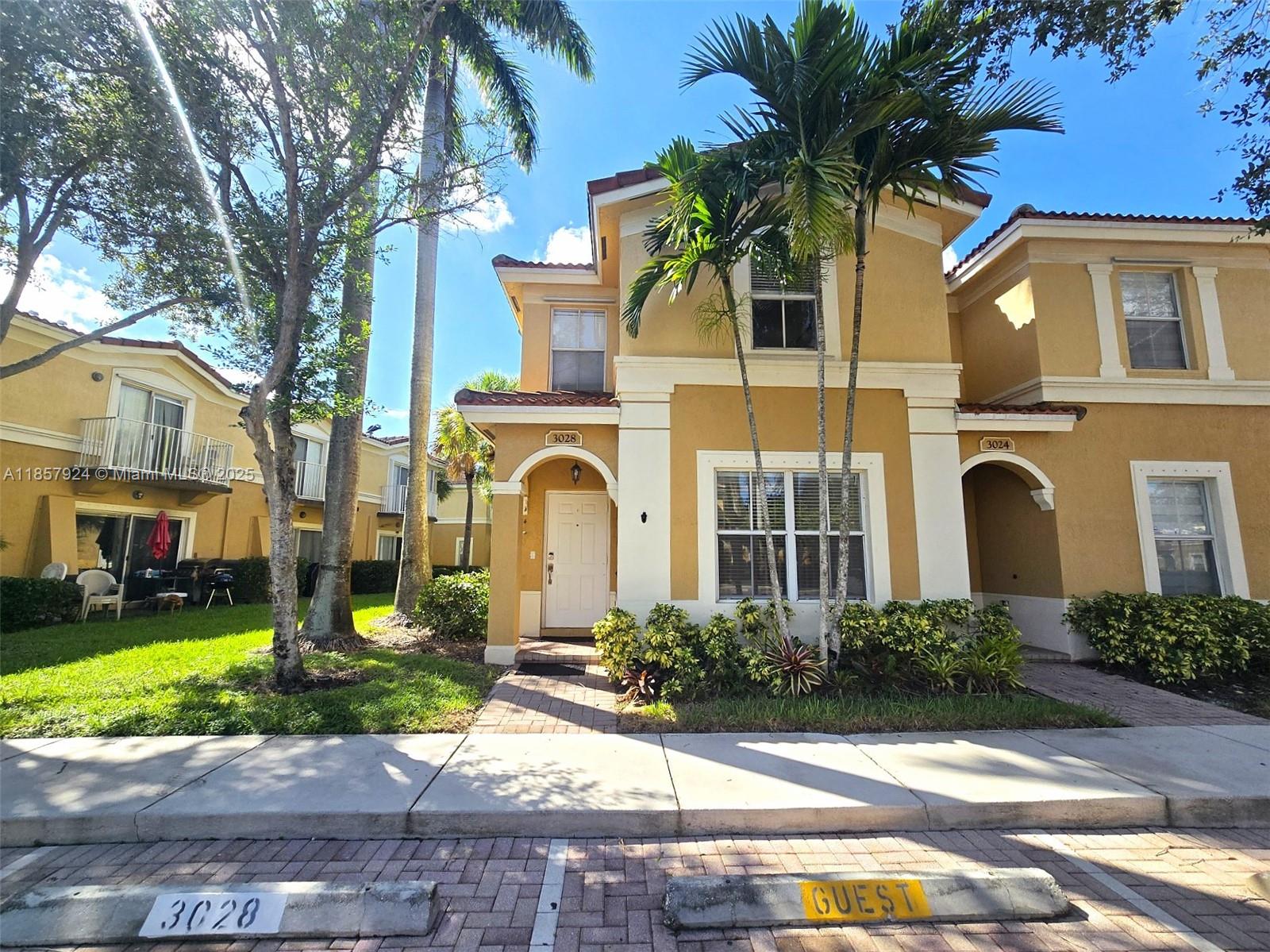 Lovely 3-bedroom home in the desirable Melrose Point gated community. The 1sf floor features tile flooring, while the second floor boasts beautiful marble floors. The master bathroom has been tastefully updated, and the entire home freshly painted. This is a well-kept property. Enjoy resort-style amenities including a sparkling community pool, equipped gym, and reserved space perfect for entertaining family and friends.