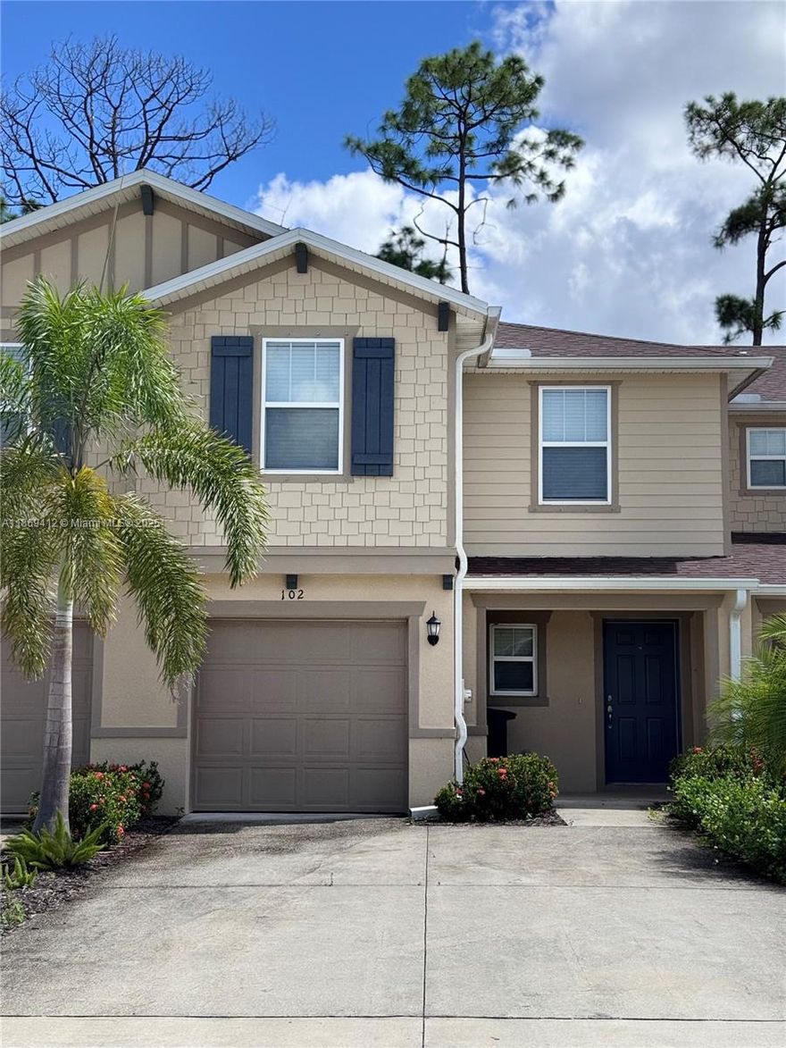 3-bedroom, 2.5-bath townhouse located in the desirable gated community of Bayshore Commons in North Fort Myers. Built in 2023, this nearly brand-new home offers a modern design, open concept layout, and abundant natural light.spacious kitchen with sleek finishes, large bedrooms with ample closet space, and contemporary bathrooms. Community amenities include: clubhouse, resort-style pool, fitness center, and walking trails. Easy access to US-41 and I-75