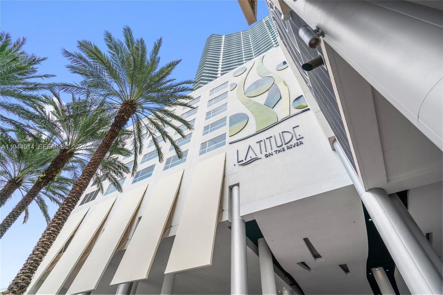 BEST VIEW AT LATITUDE ON THE RIVER! Corner 2BR/2.5BA residence offering 1,217 SF with panoramic views of Biscayne Bay, the Miami River, and sweeping sunset views of the Miami skyline. Features 10-ft ceilings, spacious bedrooms, and generous closet space. Brand new stainless-steel appliances. Latitude on the River offers resort-style amenities, including 24-hour valet, concierge, and security; a two-story clubhouse; a two-level 24-hour fitness center; a yoga studio; an infinity pool and jacuzzi; a sauna; theater room; pet park; conference room with Wi-Fi; and multiple indoor and outdoor lounge areas. Ideal Brickell location with exceptional walkability to dining, shopping, and entertainment, easy access to major highways, and minutes from Miami International Airport and the beach.