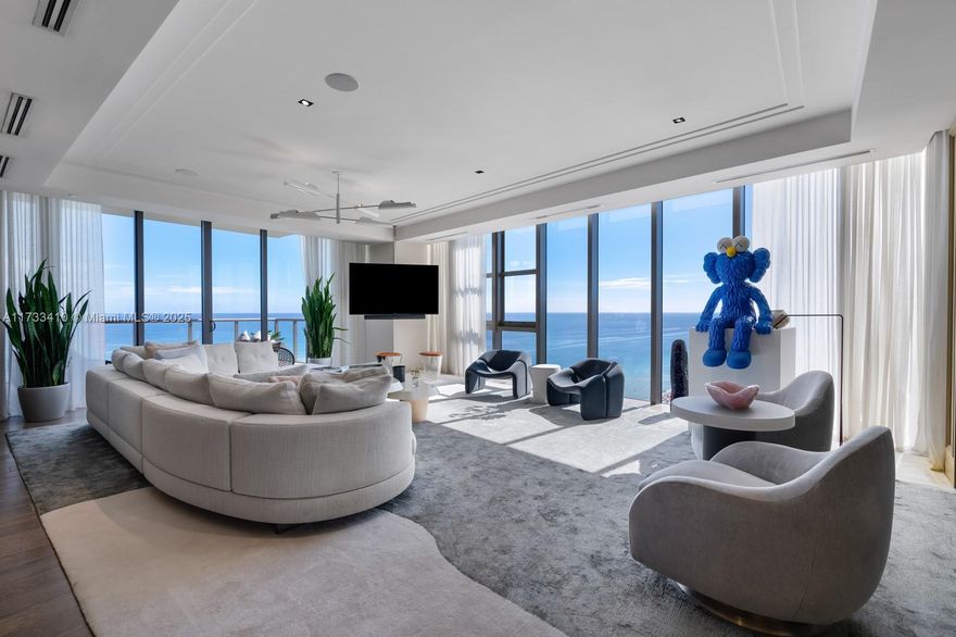 This southeast corner penthouse at St. Regis Bal Harbour offers an ultra-rare combination of unobstructed south, east, and west views unlike any other. With floor-to-ceiling windows throughout, every room enjoys breathtaking views of the ocean, bay, and city skyline—a truly unparalleled feature. Designed for both luxury and comfort, this modern 3-bedroom, 3.5-bathroom residence features a media room and multiple balconies, each offering a unique yet equally breathtaking perspective. A private elevator entrance and foyer enhance the exclusivity of this exceptional home, while world-class St. Regis services elevate everyday living. Residents enjoy full hotel amenities, including four pools, exceptional beach service, spa, white-glove concierge, valet parking, and more.