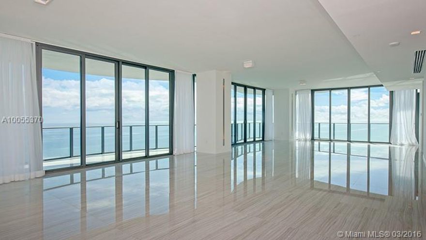 DEVELOPER UNIT 39 Single Floor Residences. 360 degrees of unobstructed views. Only ONE residence per floor with 7,600 sq. ft. of living space with approx. 5,515 sq. ft. of interior and  2,100 sq. ft. of wrap around terrace. 10 ft. Floor to Ceiling polarized windows. Private residence elevator galleries. Italian custom Lualdi Porte interior doors. Summer kitchen opening to the terrace. Custom design Italian cabinets in the fully kosher kitchen with exotic stone countertops. Marble Floors and Closets.