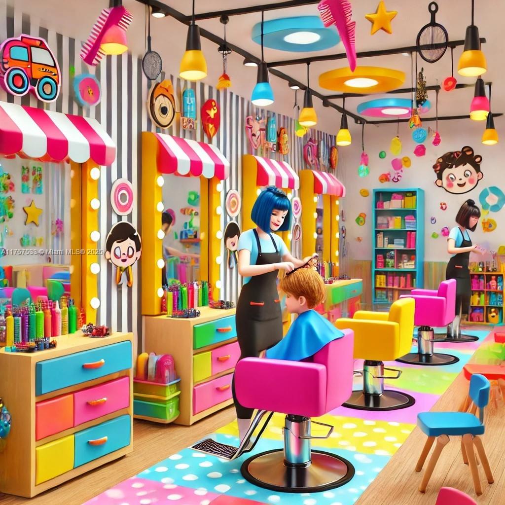An extraordinary children's hair salon, located in a shopping center with a lot of traffic, with well-known anchor businesses that bring a lot of movement to the area. The Business is equipped with an appointment scheduling system that is very organized with a captive and loyal clientele cultivated in its operation. NDA and proof of available funds; All showings must be by appointment, required. Seller Motivated. The business is a Franchise and the owner is willing to cover the transfer fee to the New Owner. Maybe for applying to visa E2.