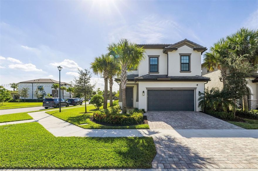 Welcome to your Dream New Construction Home! This stunning property features 2130 square feet, with 4 spacious bedrooms and 3 bathrooms on a desirable corner lot. Enjoy high ceilings and an open layout that creates an airy feel. Inside, you'll find a mix of tile and carpet flooring, recessed lighting, and a chef's dream kitchen with a gas oven, stove, quartz counters, and an island for casual dining. The home also includes a den, laundry room and a 2 car garage. Outside, enjoy a private yard with a saltwater pool and patio, all within a fenced area.Located in a gated community with security and amenities like a clubhouse, gym, tennis/pickleball courts, and a fire-pit area. This home offers a perfect blend of comfort, style, and convenience. Don't miss the opportunity to call this your home
