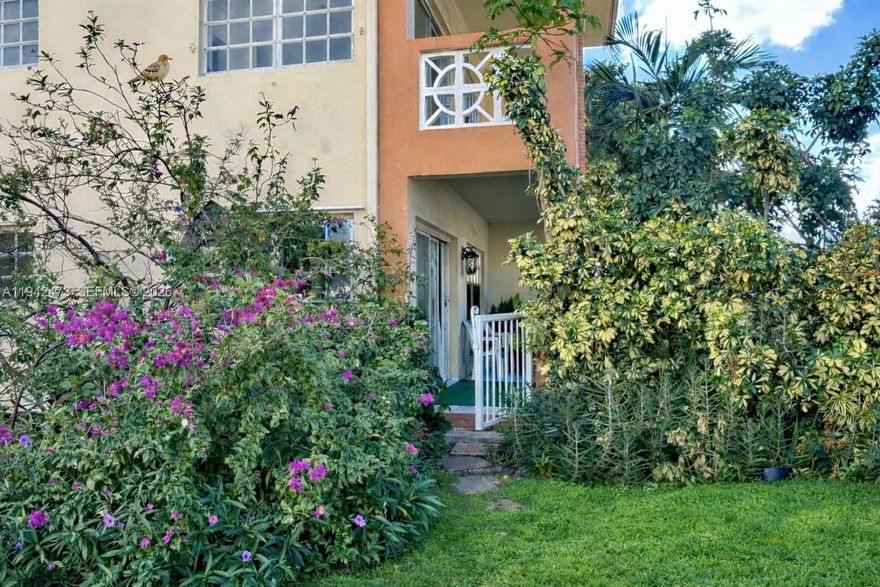 Your opportunity to live in The largest 2 Bedroom 2 Bath Garden Corner Unit in the Building!Spacious and well-laid-out corner residence offering tranquil garden views and private entrance.This is the biggest 2/2 model in the community, featuring ceramic/tile flooring throughout, generously sized  split floor plan bedrooms, and ample closet space with 3 walk in closets & more. The unit is located in a well-maintained building with relaxing pool. Park your car right outside your door (assigned parking) with guest parking available. 

Centrally located near Biscayne Blvd, US-1, Aventura Mall, Bal Harbour, beaches, parks, shopping, dining, and major highways. Easy access to FIU, Barry University,Johnson &Wales University and public transportation.
Ideal for a primary residence or investment property as area is developing fast!Shopping plaza with Whole Foods, TJ Maxx, Starbucks, 24 hour Wallgreens at walking distance.

Pet-friendly community with low maintenance. Great value for size, location, and layout. Easy to show.