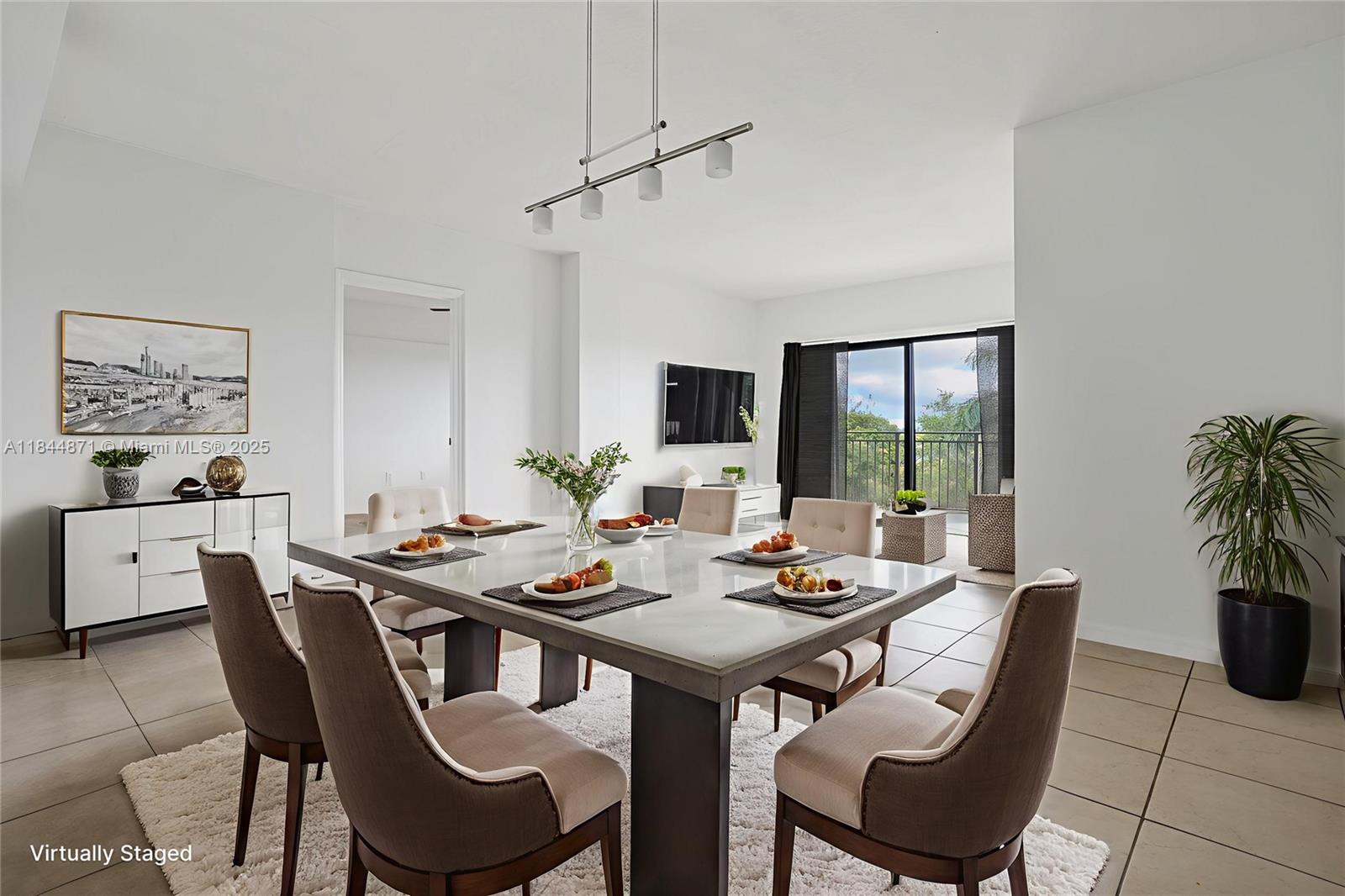 Stunning and spacious 3BD/2BA in the heart of Fontainebleau! Freshly painted with beautiful ceramic tiles and elegant brand-new parquet flooring in bedrooms, split floor plan features oversized bedrooms, including a private primary suite with oversized walk-in closet and spacious bath. Enjoy a bright living room with floor-to-ceiling balcony windows leading to a large balcony. The spacious and functional kitchen offers plenty of storage and counter space with large window leading to the dining area. Spacious laundry room with Full-size washer/dryer, 2 assigned spaces + guest parking. Gated community with 24/7 security, large pool, gym, clubhouse, and BBQ area.Scenic trail paths behind the building lead directly to LA Fitness, Walmart, and restaurants.Minutes to FIU, and major expressways.