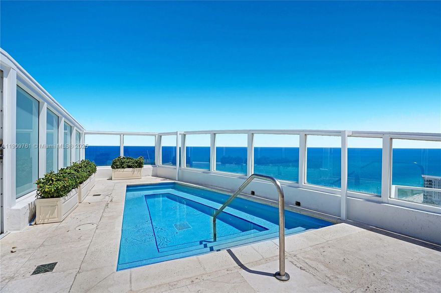 Enjoy the ultimate in resort-style living with this spectacular, fully furnished, turnkey, 5BD/5.5BA penthouse on the 37th floor of the iconic Fontainebleau II. Indulge in breathtaking unobstructed 180 degrees views of the ocean, bay & Miami skyline from the huge 3300 SF wraparound terrace with private pool & shower. This exquisite remodeled penthouse encompasses the entire south side and may be used as a primary residency, as per zoning laws. The great room boasts volume ceilings & soaring windows, inviting natural light and beauty indoors. Keep your yacht at the Marina across the street on the Intracoastal. The resort on 22 oceanfront acres offers award-winning restaurants, LIV night club, Lapis spa & fitness center. Please click virtual tour link to see video of the property.