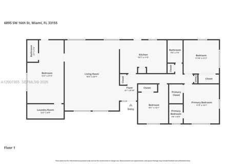 Tiny photo for 6895 SW 16th St, Miami, FL 33155 (MLS # A12001965)