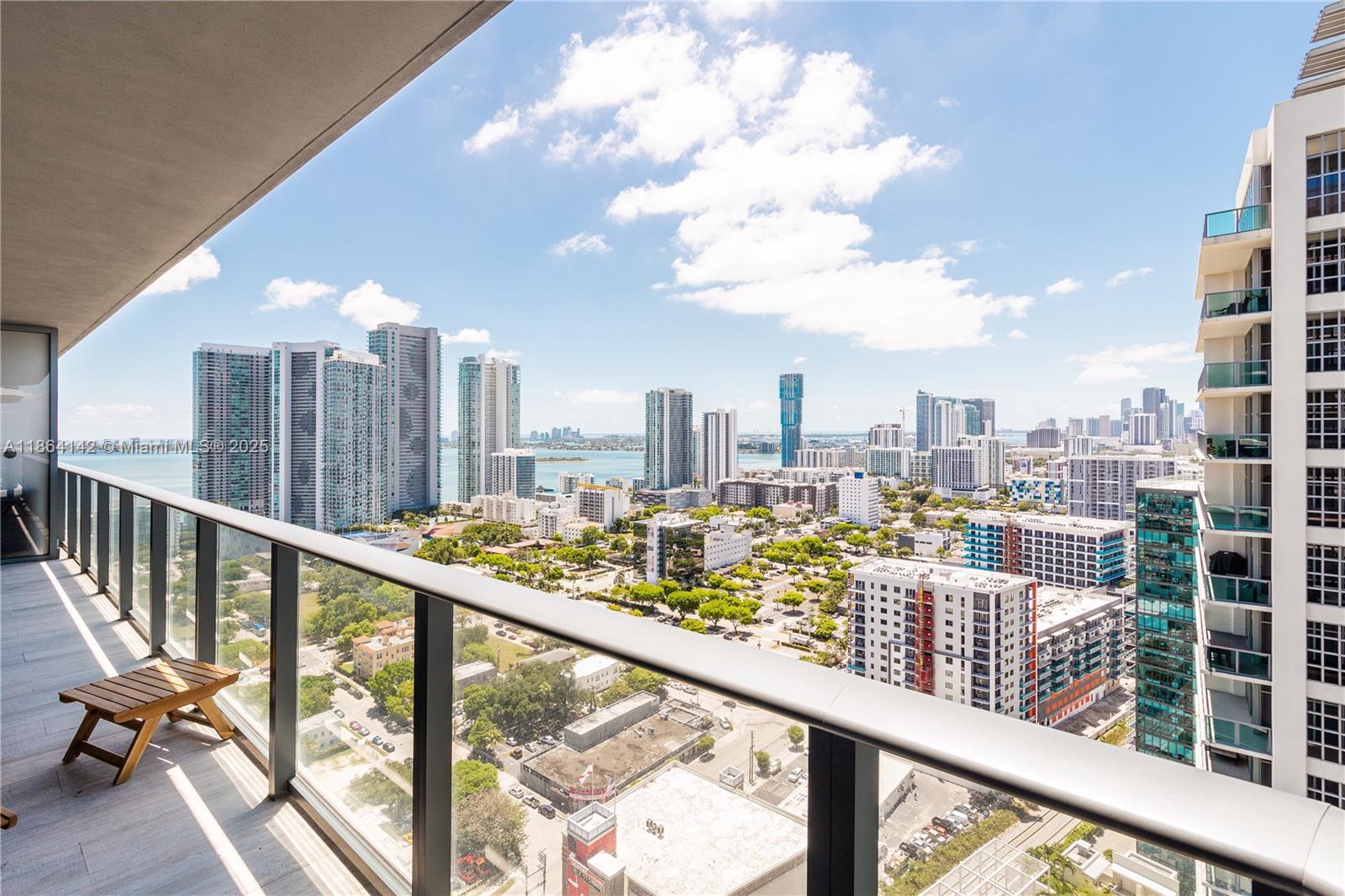 Live in luxury at Hyde Residences! Offering both city and bay views, this exceptional high floor residence boasts 2 oversized bedrooms, 2 bathrooms and a spacious den. Enjoy floor to ceiling windows, European kitchen with high-end appliances and a custom closet for added convenience. Resort style like amenities include a business center, tennis court, poolside restaurant and bar, cabanas, gym, spa, kids playroom, barbecue area, golf putting range and a private screening theater. Hyde Midtown is conveniently located just 15 minutes from Miami Airport and Miami Beach and steps from the Design District. Convenience and luxury awaits.