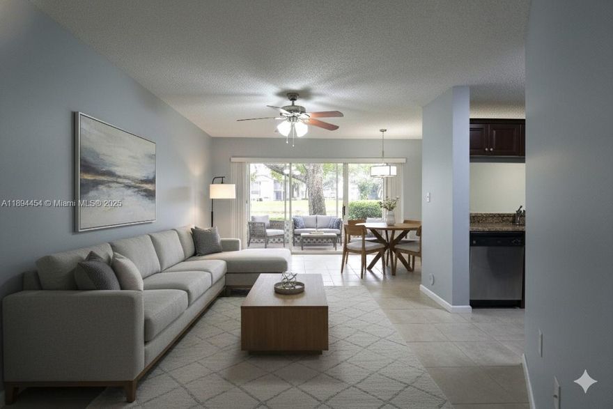 Beautiful freshly painted 1 bedroom unit on the first floor in The Sterling. Open layout with L shaped living and dining with a kitchen breakfast bar with a good sized terrace overlooking the water. Stainless steel appliances and washer and dryer in unit. Conveniently located, walk to dining and Publix across the street, around the corner from Keiser University, 5 minutes from Tanger Outlets. Beautifully maintained pet friendly community has a fully equipped Gym and a nice sized pool. Tenant criteria: ID, pay stubs, credit report, landlord reference, and 650+ credit score. Schedule your showing today!