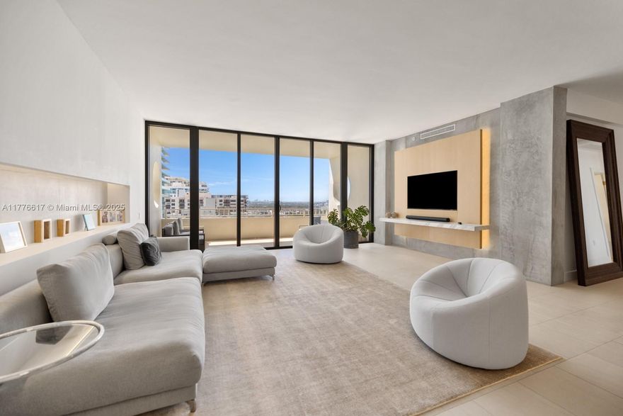 Introducing Penthouse 3 at the iconic Kenilworth, a truly exceptional, turn-key oceanfront residence in prestigious Bal Harbour. This fully renovated 2BD/2.5BA home features 10-ft ceilings, floor-to-ceiling impact windows, and three private terraces. Designed with custom white oak millwork, Italian white marble countertops, a Calacatta marble feature wall, and a striking Nero black marble powder room. Chef’s kitchen with Miele/Sub-Zero appliances, LED backlighting, and two wine fridges. Designer fixtures throughout, including Artemide lighting. No assessments due or planned. A rare penthouse opportunity just steps from world-renowned Bal Harbour Shops and pristine beach. Includes private storage + valet. Full-service building with beach access, fitness center, and newly renovated lobby.