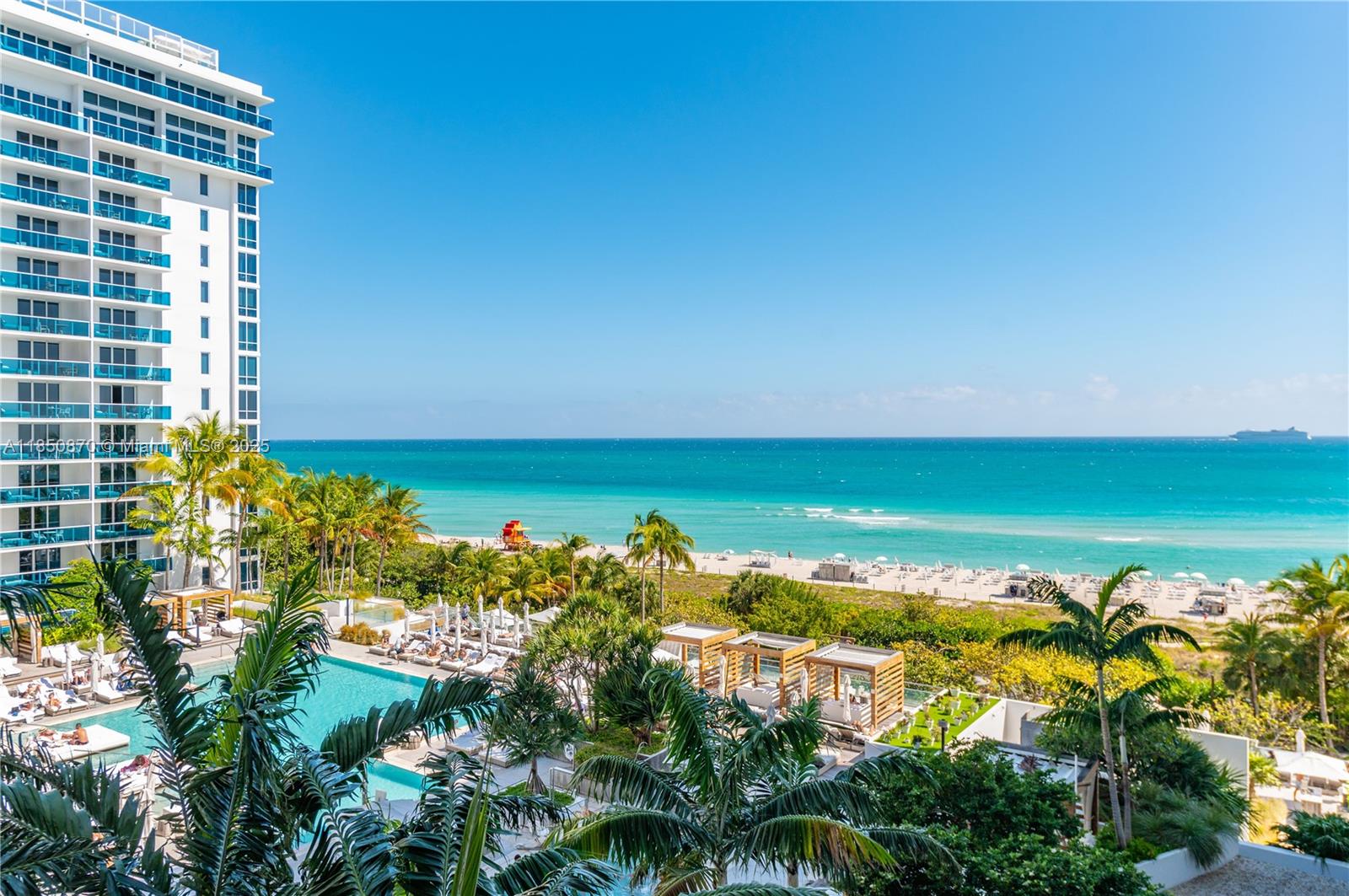 AVAILABLE FROM DECEMBER 1, 2025. THE OWNER WILL USE CONDO MONTH OF FEBRUARY 2026, SO TENANT HAS TO MOVE OUT. AVAILABLE DECEMBER AND JANUARY 2025/2026 THEN AVAILABLE FROM MARCH 1 - MAY 1, 2026. Amazing Ocean and pool view for this 1 bed, 1 and a half bath residence with balcony and great ocean views. One of the best lines in the building, this spacious condo boasts a sunny northeastern exposure. Elegantly furnished with everything you need for this luxury rental. Cable, Wi-Fi, valet with 1 parking spot. Roney Palace amenities situated inside the same building as the luxurious 1 Hotel. Shorter term or long term, 1 month minimum. Price depends on rental time and period. Easy to show. Call listing agent. NEWLY RENOVATED POOL.