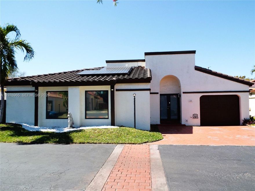 ***IMMACULATE HOUSE***This beautiful single family home is located in the sought after gated community of Poinciana Pointe! 3 Bedrooms, 2 Baths & 1 Car Garage. Split floor plan, vaulted ceilings, updated kitchen with granite counter tops, island space, stainless steel appliances & upgraded water filter. Entertain all your friends and family in the cozy backyard. Poinciana Community offers 24-hour security patrol and it is very centrally located, just minutes away from Expressways, Excellent Schools, Shopping, Restaurants and FIU. The Property is vacant & unfurnished. ***Waste & Yard Maintenance are INCLUDED***