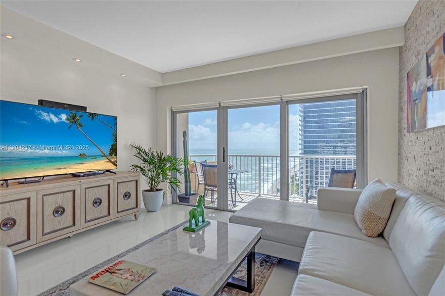 Experience oceanfront luxury at its finest in this newly renovated 2-bedroom, 2-bath residence at 1950 S Ocean Dr #22N, Hallandale Beach. This high-floor home showcases direct ocean views, intracoastal views, elegant modern finishes, impact glass, and a spacious private balcony for sunrise mornings and coastal evenings. Located in the prestigious Hemispheres Ocean North, where all facade, concrete, and balcony restorations are complete, the building features two resort-style pools—one open now and the second reopening soon—plus private beach access with chairs, valet, fitness center, tennis, and on-site dining. This building has passed it's 40 year recertification. Seller will pay the remaining $30K special assessment in full at closing. A truly turnkey beachfront retreat.