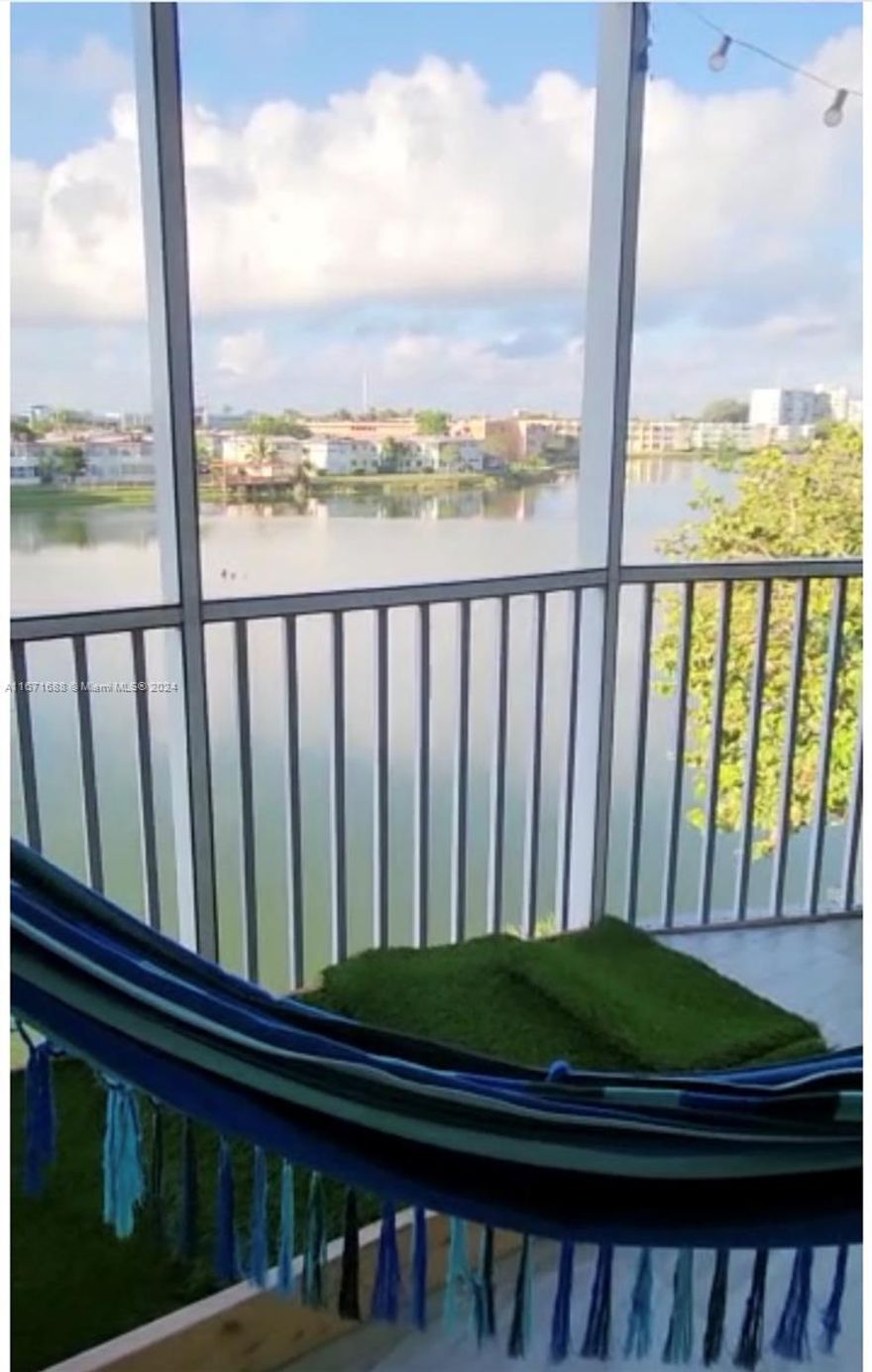Great condition and priced to sell!!! One of the largest 2/2 corner units with a wrap-around balcony view of the beautiful lake. The master bedroom and bath were renovated. The floor has marble and tiles throughout. The main bedroom has one walk-in closet. Unit comes with one assigned parking space and visitors parking and assigned indoor storage space. Many amenities, including a gated community with a 24-hour security guard. A+ schools, located minutes from Aventura mall, expressway, shopping, and Beach. A PET-FRIENDLY COMMUNITY. Call Listing agent.