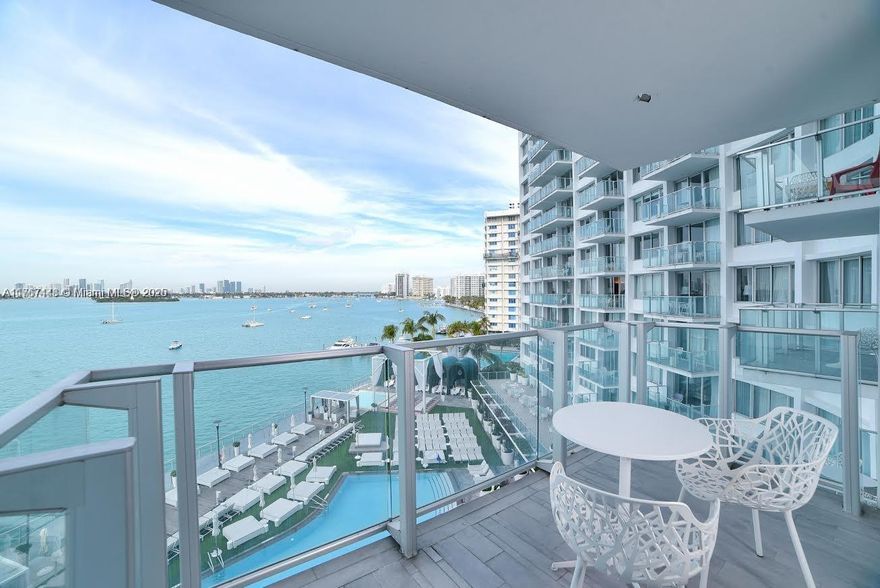 Stunning and large studio with balcony offering unparalleled direct views of the bay.
Completely furnished.
Central A/C.
This unit is NOT in the hotel program, and can be rented daily with the license from the City of Miami Beach.
The Mondrian offers amazing amenities: beautiful pool. bar/restaurant, gym,SPA.
A MUST SEE!