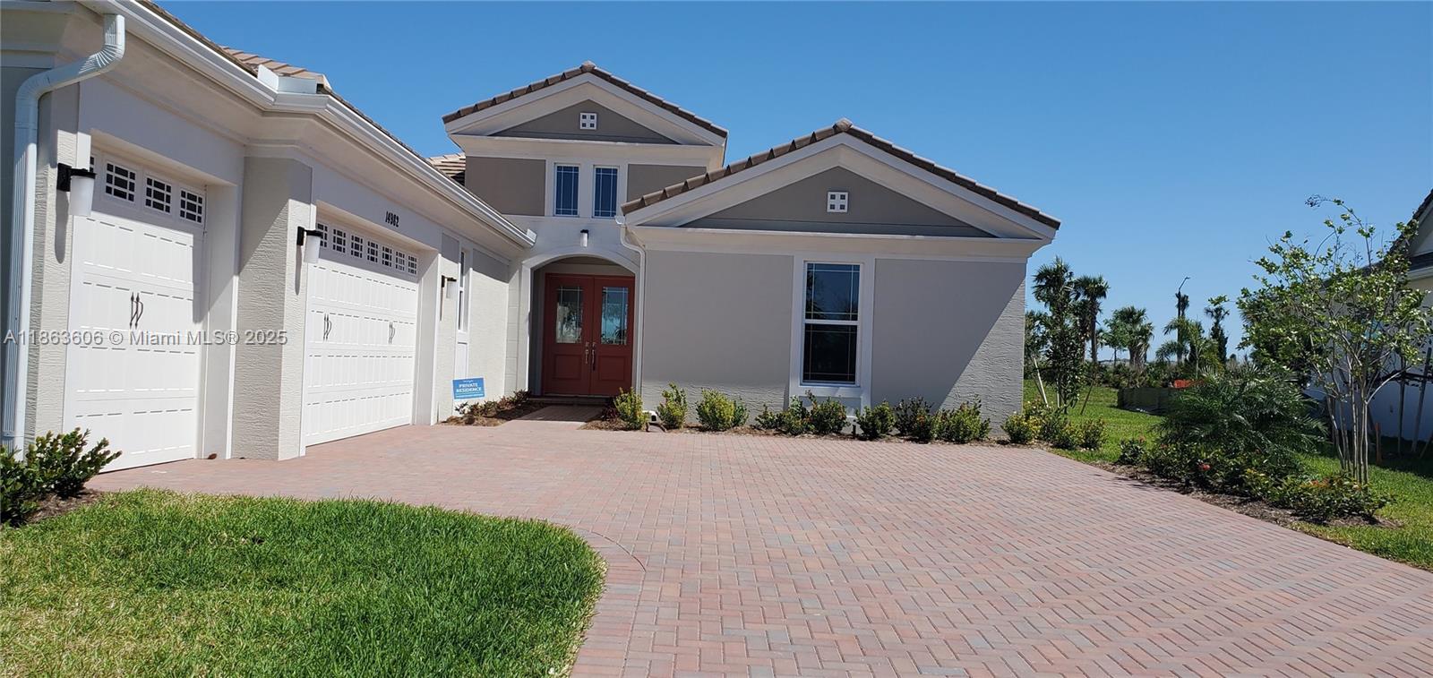 Newly built in 2025, this home is situated on a premium pie-shape lot on a cul-de-sac and an oversized backyard, perfect for outdoor fun and relaxation. This home has abundant of natural light, featuring 4 bedrooms, 3 full baths, and an extended 3 car garage. This home has tile flooring throughout and an open kitchen complete with stainless-steel appliances. Both kitchen and bathrooms have upgraded white shaker style cabinets and quart countertops. The ensuite Owners bath has an upgraded frameless glass walk in shower, stylish shower wall tiles and 2 closets. Beautiful trace ceiling accent trims with indirect wall lighting. Hurricane impact-resistant windows and doors.