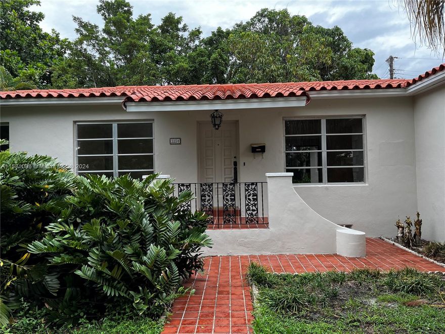 Updated, spacious, CORNER, 3/2 single family house in great neighborhood close to everything. New appliances. Impact windows, new fencing and landscaping. Huge formal living room and separate formal dining room. Oversized family room with giant sliding doors to big terrace area. Kitchen with breakfast nook. Garage with electric opener, and new washer and dryer. New High-Hat lighting throughout. New sinks and toilets, new A/C and electricity. Lots of closets and storage. Big fenced in yard with beautiful, mature vegetation and landscaping. Close to Coral Gables, Coconut Grove, Brickell, Downtown, South Beach and airport. Walking distance to Miracle Mile in Coral Gables.  PETS ALLOWED!   RAPID APPROVAL!  PLENTY OF PARKING.