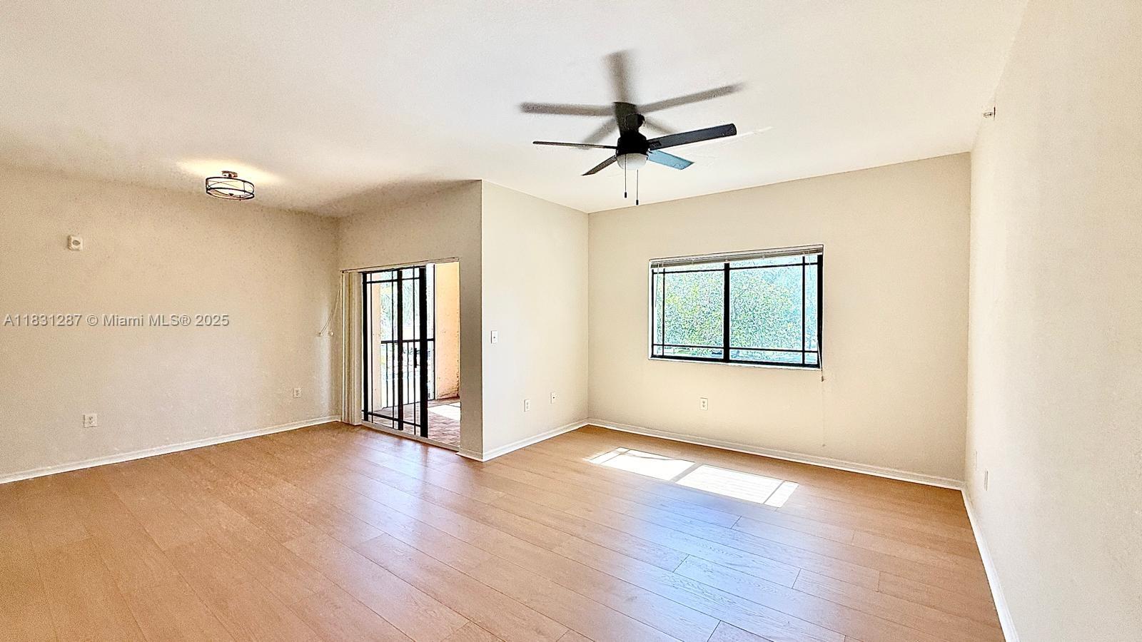 This bright and spacious 1-bedroom, 1-bath condo offers 765 sq. ft. of comfortable living space, bathed in natural light. Enjoy new wood laminate floors throughout, a modern open kitchen with stainless steel appliances, and plenty of storage. The freshly painted condo also features an in-unit laundry with full washer and dryer, a screened balcony with peaceful views, and a large master bedroom with a walk-in closet. Plus, private hallway storage! Located in the desirable San Matera community, you'll have access to a clubhouse, pool, gym, tennis, and pickleball courts. Schedule a tour today!