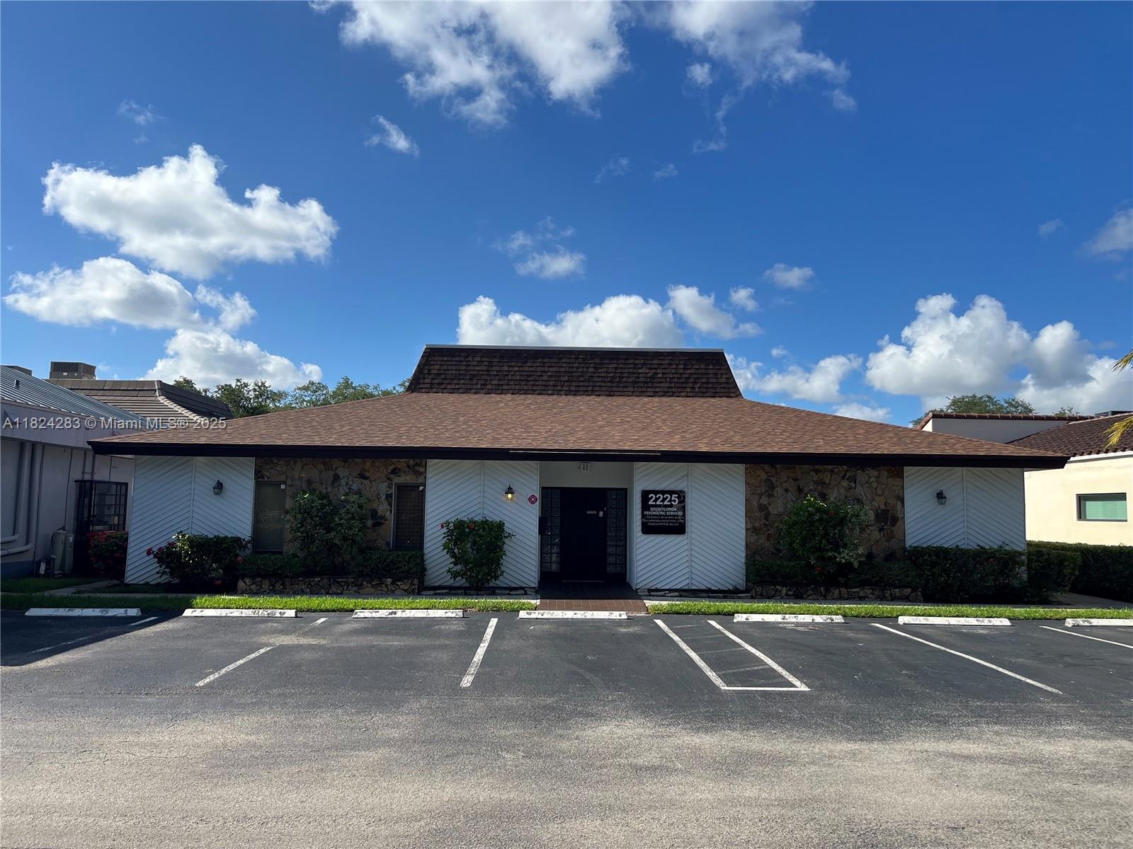 Office suite 1 for rent in a freestanding furnished turn key single story medical office building (existing psychology office) in Pines Professional Park-Medical Campus at University Drive and Sheridan Street. Perfect for physicians seeking high income demographics and traffic count, as well as for a range of associated medical, research, professional, and commercial activities. Less than 15 min drive between Memorial West and Memorial Regional Hospitals. Signage, 24 hour access, ample free parking. Everything is included in the rent - electric, high-speed internet, water! Large waiting room and reception area available for use, as well as kitchen and two bathrooms. Various professions welcomed.