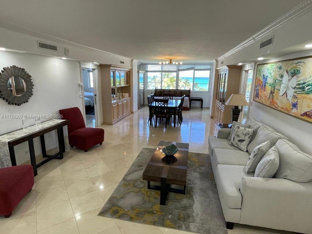 Direct East Oceanfront Unit! SPLIT PLAN APARTMENT FOR SALE! ONE OF A KIND!!! 2 Br, 2 Bathroom with private Open Balcony with French doors from the bedroom! Nicely updated through out ,Impact Windows, Balcony Door , Marble Floors, New Appliances. Direct Ocean View , Pool Area and Garden. Seller to pay full assessment at closing. Showing by appointment only.