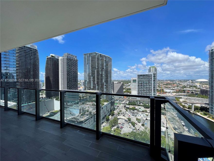 Sunset and City Views from this 1 Bed/ 1.5 Bath Apartment with expansive balcony facing the River in Brickell City Centre. Modern kitchen with Island and Wood Cabinets, State of the Art Bosch sppliances, wine bottle storage, sliding floor to ceiling glass doors, recessed lighting throughout, sheer blinds, modern bathrooms, washer/dryer in unit. Barely used. Resort Style exclusive amenities include two swimming pools, tropical gardens, BBQ grills, children's play area, indoor & outdoor fitness area. 24/7 valet. One assigned parking space. Unit is tenant occupied until May 1, 2026 paying $4,500/M