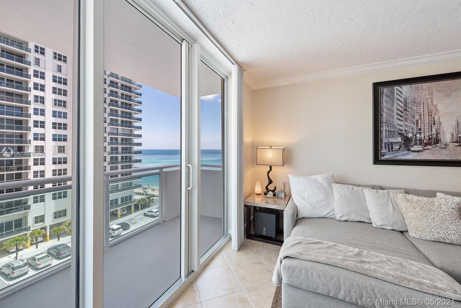 Beachfront living at the Residences at Hollywood Beach! Corner residence #709 features 2 beds, 2 fully updated baths, as well as city and ocean views. Residents have amenities including a community pool, a gate secured beach area with cabanas and direct access to the ocean. Nearby attractions such as the Aventura Mall, Oleta River State Park, and multiple golf courses are a short drive away.