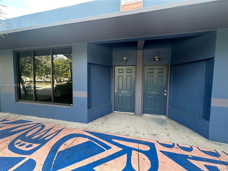 Flexible Commercial Space facing Dixie Hwy in East Hollywood-FL, presently Zoned DH3 in Mixed-Use District! Recently modernized with new polished apoxy concrete floors, impact windows/doors, dual 9' Ht. garage doors, new HVAC systems, #2 updated bathrooms, 12' Ht. ceilings & much, much, more! Space plan is currently open but can be split into #2 separate bays/units. New Owner has multi-use options at this location. New Brightline station is planned a short walk away. Fenced rear asphalted-yard space for parking with access from back alley