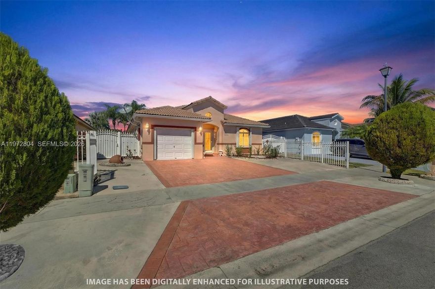 Stunning & Rare 3 bedroom, 2 bathroom Single Family home without HOA, designed for comfort, entertaining & true South Florida living. Inside, you’ll find high ceilings with tons of natural light; a large/open chef's kitchen featuring top of the line appliances, granite counter tops that matches the beautiful backsplash & custom made tall cabinets. The kitchen flows seamlessly into the family room, creating an open & functional layout ideal for gatherings. NEW Vinyl flooring throughout. The bedrooms are generously sized & the home features bright, airy spaces along with a convenient patio perfect for relaxing or entertaining outdoors. Master bedroom features two spacious closets as well as a large bathroom. ACCORDION SHUTTERS on all windows. NEW A/C. One car garage features a window. MASSIVE DRIVEWAY will accommodate multiple vehicles. This property offers the perfect balance of indoor comfort & outdoor lifestyle. It's a MUST SEE! Owners have really taken care of this one. Call for a private tour today!